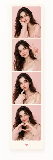 Four-pose PicToFu photo strip preview
